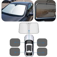 Car Sunshade For Front Windshield & 4 Windows Kit Sun UV Protection Auto Front Rear Window Heat-Isolation Car Privacy Curtains