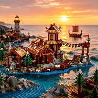 2026 Viking Village Building Block Set Assembly Model Kit Adult Nordic Architecture Series Holiday Gifts for Men and women