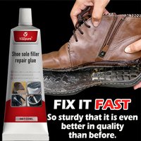 Colle de réparation de semelles de chaussures transparente et imperméable super résistante - Mastic durable pour le remplissage des fissures, pâte de réparation pour matériaux en caoutchouc
