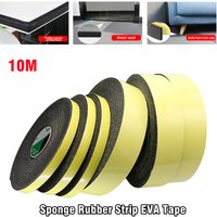 10m Self Adhesive Black Foam Rubber Seal Strip Tape Soundproof Shockproof Anticollision Waterproof Window Door Weather Stripping
