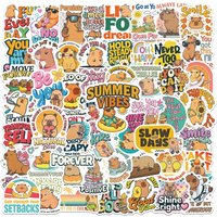 50Pcs Plump Capybara Cartoon Cute Brown Animals Stickers Scrapbook Laptop Phone Luggage Diary Car Motorcycle Sticker Kid Toy