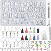 Alphabet Keychain Molds Alphabet Resin Silicone Mould Resin Letter Number Molds for DIY Keychain Jewelry Pendant Making