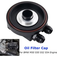 For BMW M50 S50 S52 S54 E36 E46 Oil Filter Cap With Oil Cooler Fittings Easy Install Aluminum Replacement 11421711075
