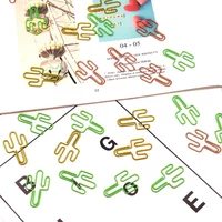 20pcs Colorful Cactus Shaped Paper Clips Creative Office Stationery Document Organizing School Supplies