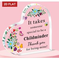 4x4 Inch 2D Flat Glass Plaque Gift for Childcare Provider, Kids Nanny Christmas Thanksgiving Birthday Present for Women