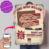 Obsesion Modern One Wish Willow Ad Personalized 3D Textured Metal Poster Wall Art Vintage Tin Signs for Home Decor Items Room
