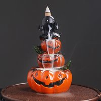Brûleur d'encens à reflux fait à la main en résine, ornement de Aliments d'Halloween, décoration de la maison, cascade, décoration de bureau, sans encens