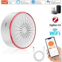 Tuya ZigBee WiFi Intelligent Sound Light Alarm 85db SmartLife APP Remote Control Home Security Detector ZigBee Gateway Needed