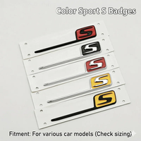 ABS S Letter Logo Rear Trunk Emblem Badge For Mercedes Benz AMG C63S E63S GLC63S Car Styling Fender Decal Sticker