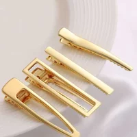 3Pcs Korean Metal Hairpins for Women Simple Hollow Out Bangs Side Clips Gold Color Hairgrip Broken Hair Accessories Headwear
