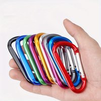 3 Aluminum Alloy D-Ring Carabiners for Backpacks, Camping and Travel - Sturdy Spring Hook Keychains (Max Load 13.23 Pounds)