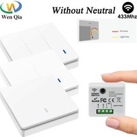 Mini Smart Switch Without Neutral 433MHz Remote Control Light Switch Rf Wireless Wall Switch 220V 130W Relay Module for Lamp Fan