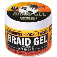 Extreme Hold Braid Gel - Styling Hair Wax for Cornrows, Locs, Twists and Fashionable Braids