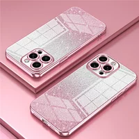 Luxury Plating Glitter Case For iPhone 15 14 Pro Max 13 11 Pro Max 12 Mini XR X XS 7 8 Plus SE 2020 Soft Shockproof Phone Cover