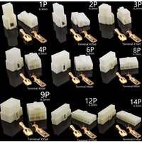 6.3mm 1/2/3/4/6/8/12P/14 pin Automotive 6.3 Electrical wire Connector Male Female cable terminal plug Kits Motorcycle ebike car