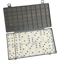 Double 6 Dominoes Set with Raised Dots for Blind, Includes Case for Family Fun