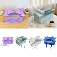 Deluxe Gift Box with Bow Party Supplies Transparent Lid Large Case for Wedding Mother's Day Event