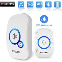 Fuers-Sonnette de porte sans fil étanche, alarme intelligente avec batterie pour PRHotel, 32 chansons, bienvenue à la mode