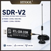 RTL-SDR V2 Odbiornik radiowy sterowany programowo z anteną, pasmo szerokości 22-1100 MHz, dekodowanie ADS-B/AIS, tuner RTL2832U FC0013/FC0012