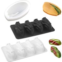 Single or 4-Cell Pistachios Design Food Grade French Mousse Cake Mould Silicone Chocolate Mold Kitchen Dessert Baking Tools