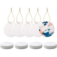 Ceramic Circle Sublimation Blanks 25pcs 3 Inch Ornament for Crafting Home Decor