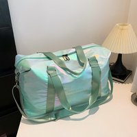 Nylon Zipper Symphony Pearlescent Personality Youth Travel Bag 2026 Hot Sale High Capacity Letter Print Sports Bag for Women