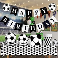 Soccer Football Theme Boys Happy Birthday Party Decorations Tableware Set Plates Cups Napkins Banner Tablecloth Kids Baby Shower