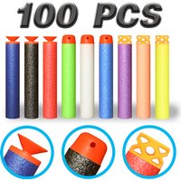 7.2cm 100pcs for Nerf Soft Bullets Darts Round Head Refill Sponge Darts Kids Children Toy Gun Bullets for NERF N-Strike Blasters