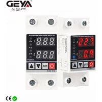Big Sale GEYA GP3-VA Din Rail Over Current Protector Over Voltage Under voltage Protective Device 63A Voltage Protector 220VAC