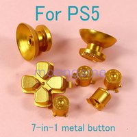 1set Replacement Metal Analog Thumbsticks Caps Dpad ABXY Bullet Buttons For PS5 Controller Thumb Stick Grip