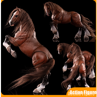 Fish Toys Fishtoys D20studio 1/12 Articulated Horse Basic Horse Brown/White/Black Articulation Mobility Horse Model Ornament New
