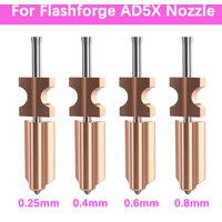 Quick-Swap Nozzle For Flashforge AD5X 0.25 0.4 0.6 0.8mm Hardened Steel Nozzles For FlashForge 3D Printer Ad5x Hotend