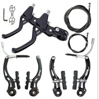 AliExpress NONE MTB Bicycle V Brake Set MTB Caliper Set AL Linear Pull With Brake Pads, Lever, Wire, Installation Tool Black