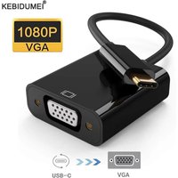 TYPE C to Female VGA Adapter Cable USB-C USB 3.1 to VGA Adapter For Laptop MacBook PC Monitor Projector