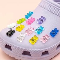 10/20PCS Glow-In-The-Dark Cute Bears Shoe Charms for Clogs Accessories Luminous Clips DIY Slides Sandals Shoe Buckles Decor