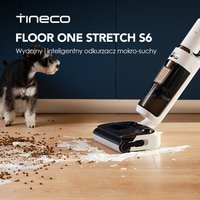 Tineco Floor One Stretch S6 Odkurzacz do mopowania na mokro i sucho, płaski design 180° z wysokością 13 cm, samoczyszczenie FlashDry 70°C w 5 min, 3-stronne czyszczenie krawędzi, czas pracy 40 min,