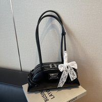 Women Casual Tote Handbag PU Leather Bow Fashion Tote Bag Solid Color Travel Underarm Handbag Girls Outdoor Daily Bag