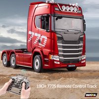 HUINA 1/18 19-kanałowy Samochód RC 1501 770S Traktor ze Stopu Metali 2.4G Zdalnie Sterowany Ciężarówka z Przyczepą Inżynieryjną ze Światłami i Dźwiękiem Zabawki