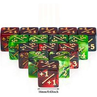 New 10Pcs 16mm 6 Side Dice Counters +1/-1 Dice Counting Dice and negative dual color positive and negative dice