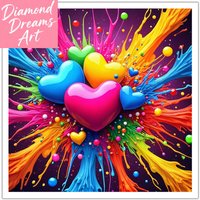 Frameless, Heart Diamond Paintings Colorful New Collection 2025 Mosaic Full Diamond Embroidery Kits Gift