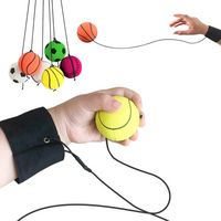 2Pcs Wrist Return Balls Wristband Sports Toy with Wrist Strap Rubber Rebound Ball Toy for Teens Adults Party Favor Exercise Play