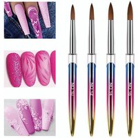4-Piece Acrylic Nail Art Brush Set, Professional Acrylic Powder Extension Brushes, 3D Design Tools, Salon Essential Kit