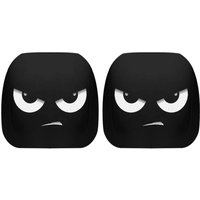 2Pcs Universal Funny Car Headrest Covers, Elastic Stretch Fabric Headrest Protectors with Angry Eyes Print