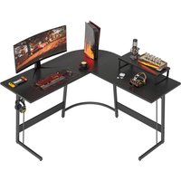 L Shaped Gaming Desk Computer Office Desk, 120 cm Corner Table with Large Monitor Stand for Home Office Study Writing Workstati