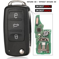 Clé à distance sans clé kuterie 5K0837202AJ 3 boutons pour VW Caddy Eos Golf Jetta coccinelle Polo Tiguan Touran 5K0837202AD/