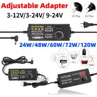 AC110V-220V to DC 3-12V 3/9-24V Adjustable Adapter Voltage Regulated Universal Power Supply For 2835 5050 5730 LED Strip Light