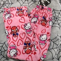 Hot Hello Kitty Flannel Pajama Pants Anime Cartoon Hello Kitty Print Autumn and Winter Loose Kawaii Pajama Pants Clothing Gift