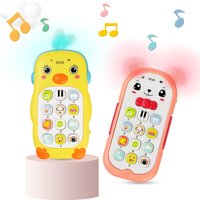 Baby Musical Mobile Phone Cartoon Teether Phone with Sound & Light Telephone Electronic Toy Eucational Learning Toys Baby Gifts