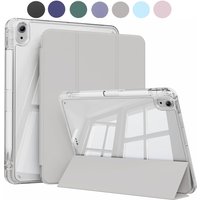Case For iPad 10th 2022/11th 2025 A16 Case with Pencil Holder, Hard Clear Transparent Back & Soft TPU Shockproof Frame Cover