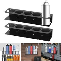 Aerosol Spray Can Rack Organizer Rack Multipurpose Wall Mount Spray Paint Storage Rack 5 Can Holes Shelf for Garage Workspace
